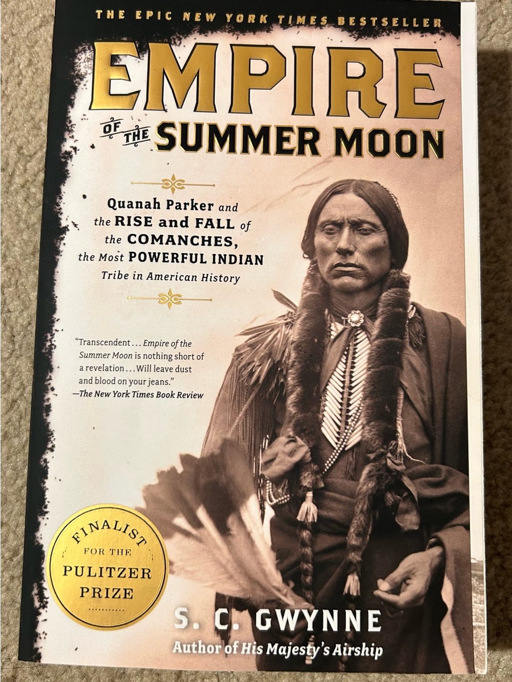 Empire of the Summer Moon by S. C. Gwynne - Gold & Sepia Cover